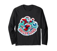 Soccer Claus Santa Joyeux Noël Joueur de Football Fan Amoureux Manche Longue