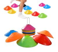 Soccer Cones with Holder - 50 Pieces Stackable Portable Colorful Equipment, Lightweight Disc Marker Set Durable Training Accessories, Agility Speed Practice Drill Tools | Football Basketball Baseball