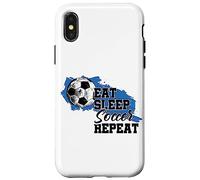 Soccer Funny Eat Sleep Soccer Repeat Coque pour iPhone X/XS