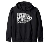 Soccer Funny Life is About Goals & Assists Football Player Sweat à Capuche