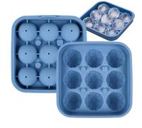 Soccer Ice Tray - 11.8x11.8x4.1cm 9-cavity Soccer Silicone Chocolate Molds | Portable Freezer Ice Tray For Home Kitchen Bar Summer Party Game Day Chilling Whiskey Cocktail