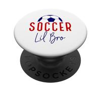 Soccer Lil Bro Vintage Soccer Brother Support Soccer Famille PopSockets PopGrip Adhésif