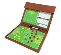 Soccer Magnetic Coaching Board, Cahier pour L'Entrainement Football, Conception Pliable, Facile à Écrire et à Effacer, Idéal pour L'école, Les Compétitions et Les Clubs(Brown)