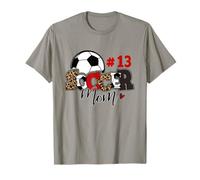 Soccer Mom 13 Numéro personnalisé Fête des mères Amoureux de Football T-Shirt