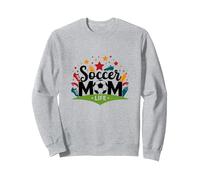 Soccer Mom Life : Cadeau de fierté des Parents de Sport pour Femmes Sweatshirt, Unisexe pour Adultes, Gris Chiné, XXL