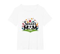 Soccer Mom Life : Cadeau de fierté des Parents de Sport pour Femmes T-Shirt, Femme Grandes Tailles, Blanc, 6X