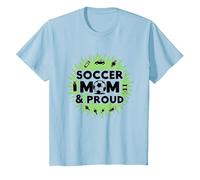 Soccer Mom & Proud: Sporting Parent Pride, Soccer Mom T-Shirt, Enfant, Bleu Céleste, 12 Ans