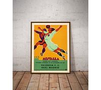 Soccer Poster Football Poster Vintage Real Madrid v Valencia FC 1931 Vintage Soccer Wall Art Football Wall Art Print (28cm x 36cm)