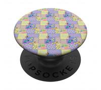 Soccer Queen Patchwork Motif Pastel Roses Sports PopSockets PopGrip Adhésif