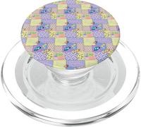 Soccer Queen Patchwork Motif Pastel Roses Sports PopSockets PopGrip pour MagSafe