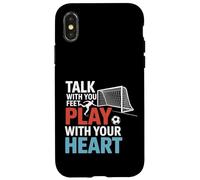 Soccer Talk with Your Feet Jouez avec Votre cœur Coque pour iPhone X/XS