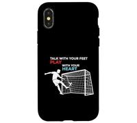 Soccer Talk with Your Feet Jouez avec Votre cœur Coque pour iPhone X/XS