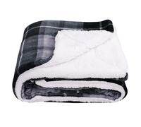 SOCHOW Plaid Couverture Polaire 150 x 200 cm Gris, Plaid pour Canapé, Couverture Sherpa Double Face Super Douce à Carreaux Literie Luxueuse
