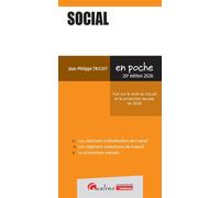 Social 2026 Tout sur le droit du travail et la protection sociale en 2026 - Jean-Philippe Tricoit - Gualino Eds - broché - Etude