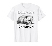 Social Anxiety Champion OpossumFunny Screaming Playing T-Shirt
