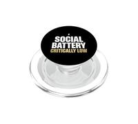 Social Battery Critically Low Introverti PopSockets PopGrip pour MagSafe
