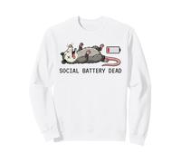 Social Battery Dead Introvert Opossum Jouant à l'humour Mort Sweatshirt