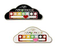 Social Battery Lot de 2 Broches Émaillées Batterie Sociale Forme des Nuages（Noir et Blanc）