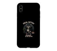 Social Battery Low Recharging Raccoon Coffee Introverti Coque pour iPhone XS Max