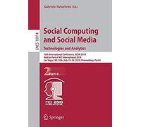 Social Computing And Social Media. Technologies And Analytics