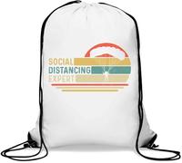 Social Distancing Expert Sac de sport avec cordon de serrage Motif parachute Blanc