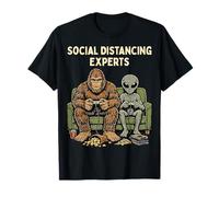 Social Distancing Experts Funny Mythical Duo Bigfoot Alien T-Shirt