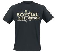 Social Distortion Checkered Skellie Homme T-Shirt Manches Courtes Noir