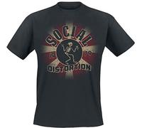 Social Distortion Eclipse Homme T-Shirt Manches Courtes Noir 100% Coton Regular/Coupe Standard