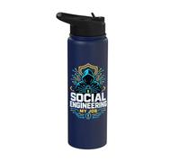 Social Engineering My Job Hacker Cybersécurité Stainless Steel Insulated Water Bottle