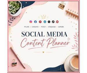 Social Media Content Planner: Plan, Create, Schedule and Track Your Content with Monthly Analytics, Brand Collaboration Logs, Marketing Campaign Planning and Productivity Tools