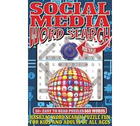 Social Media Word Search: Easy To Read Print With 50+ Puzzles About Social Media, Internet, Tech, And More | 6x9 inch, 110 pages | Gift For Holidays, Vacations, and Spare Time