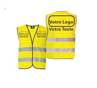 Social Netwear Gilet de sécurité personnalisable avec logo ou texte | plusieurs couleurs | impression couleur | bandes réfléchissantes