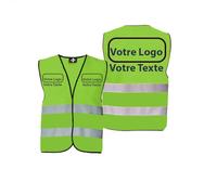 Social Netwear Gilet de sécurité personnalisable avec logo ou texte | plusieurs couleurs | impression couleur | bandes réfléchissantes
