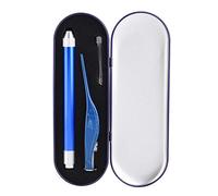 Socialme-eu Retrait de cire en acier inoxydable Pince lumineuse Sélection des oreilles pour bébé enfant Jeu de nettoyage des oreilles (Bleu)