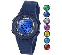 SOCICO Montre numérique pour Enfants, résistante à l'eau 5ATM, 7 Couleurs Lumineuses avec Alarme et chronomètre pour Filles et garçons âgés de 5 à 12 Ans.