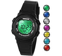 SOCICO Montre numérique pour Enfants, résistante à l'eau 5ATM, 7 Couleurs Lumineuses avec Alarme et chronomètre pour Filles et garçons âgés de 5 à 12 Ans.