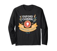 Société d'appréciation de la Grammaire d'Oxford Comma Humor pour Les Enseignants Manche Longue
