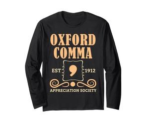 Société d'appréciation de la Grammaire d'Oxford Comma Humor pour Les Enseignants Manche Longue