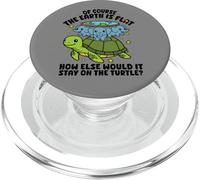 Société de la Terre Plate Drôle de théorie du Complot Tortue PopSockets PopGrip pour MagSafe