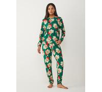 Society 8 Society 8 Green Matching Family Christmas Sketchy Santa Pyjamas Set