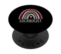 Sociologue Sociologie Enseignant Graduation Rainbow PopSockets PopGrip Adhésif