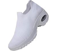 Sock Shoes Women, Women Slip on Sneakers with Air-Cushion Arch Support Sneakers for Work & Long Hours of Standing (White,39)