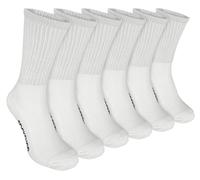 Sock Snob - 6 Paires Homme Unies Bambou Chaussettes Sport pour Basket et Tennis (45-50 EU, Blanc)