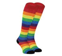 Sock Snob Chaussettes Arc en Ciel Hautes en Bambou pour Femme | Lot de 2 Paires Chaussettes Longues (arc-en-ciel, 37-40)