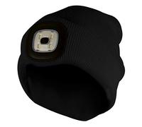 Sock Snob Homme Tricot Chaud Chapeau Bonnet avec Leger LED Frontale pour Hiver (Taille Unique, Noir)