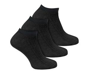 Sock Snob Lot de 3 Paires de Chaussettes Courtes 100% Coton pour Enfants Soquettes Basses (30-36, Noir)