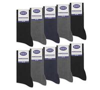 sockenkauf24 10 paires de chaussettes habillées pour femmes et hommes 100% coton sans couture et sans bandes élastiques désagréables (47-50, 4 x Anthracite | 2 x Marine | 4 x Noir)