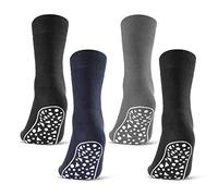 sockenkauf24 2 | 4 | 6 Paires Chaussettes Antidérapantes Homme Femme Noir Bleu Gris (39-42, 4 Paires - Noir | Bleu | Gris)