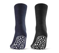 sockenkauf24 2 | 4 | 6 Paires Chaussettes Antidérapantes Homme Femme Noir Bleu Gris (43-46, 2 Paires - Noir | Bleu | Gris)