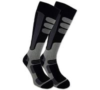 sockenkauf24 2 Paires de Chaussettes de Ski et Snowboard au Genou pour Hommes et Femmes Chaussettes de Respirantes Chaussettes Thermiques au Genou (Noir | Noir, 43-46)